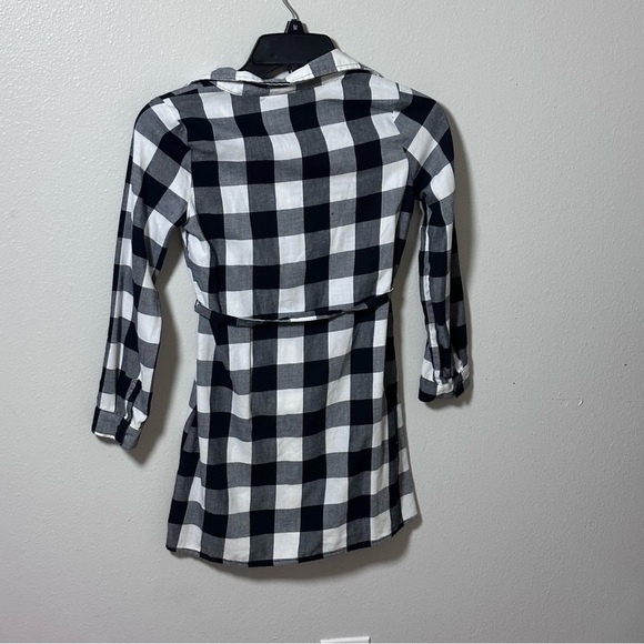 Children’s Place Girls Long‎ Sleeve Plaid Dress Black/White Size M(7/8). - Picture 5 of 7